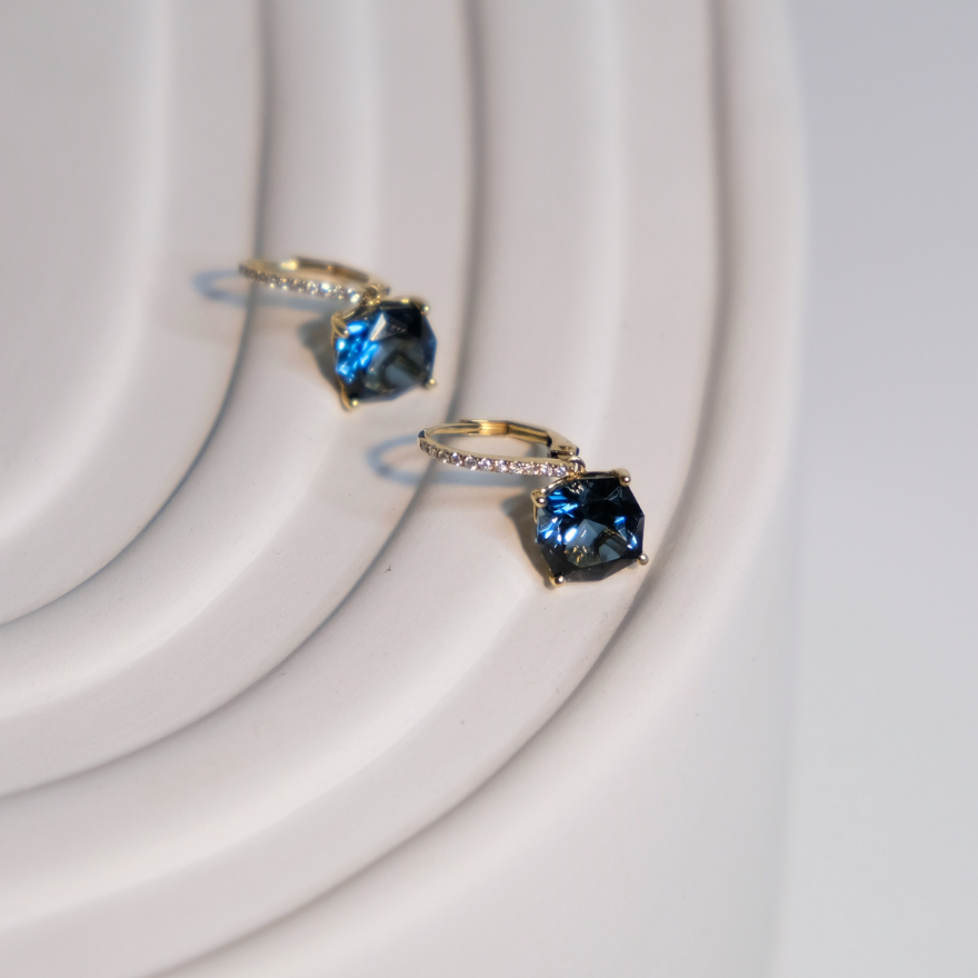 London Blue Topaz & Diamond Earrings