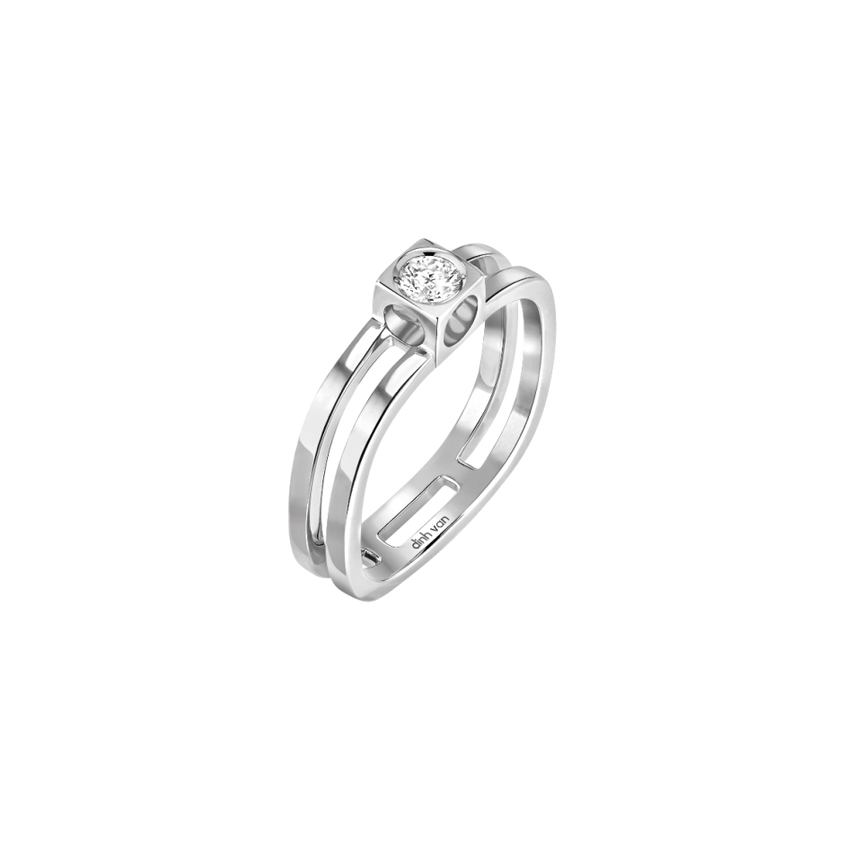 Bague Le Cube Diamond White Gold Ring
