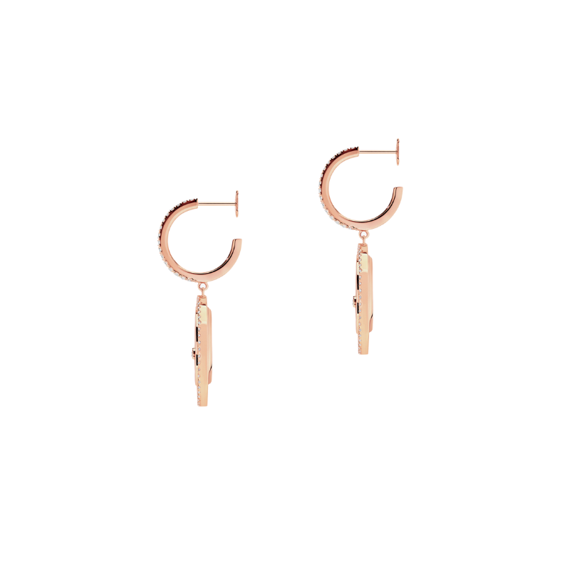 Lucky Move White Mother-of-Pearl Diamond Earrings