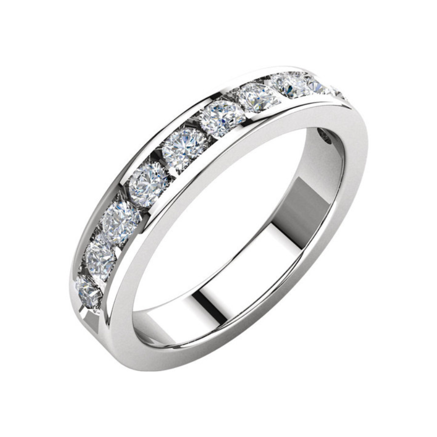 Channel Setting Diamond Wedding Band 1.0CT