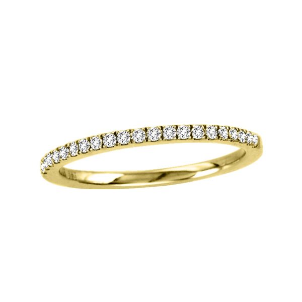 Single Row Yellow Gold Diamond Wedding Band