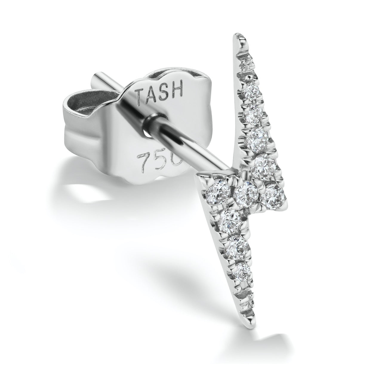 11mm White Gold Lighting Bolt Ear Stud