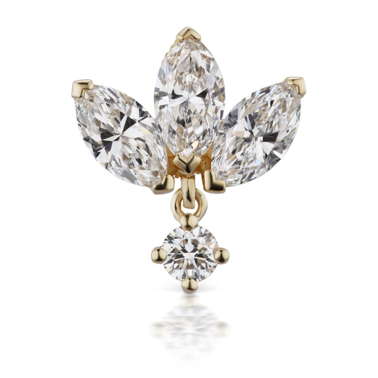 Diamond Lotus Dangle Earstud