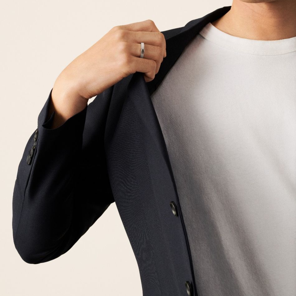 Square 4mm White Gold Wedding Band