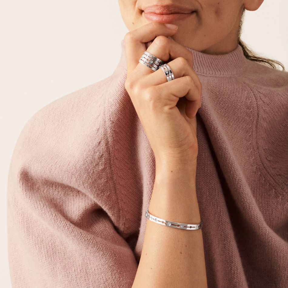 Pulse Dinh Van White Gold and Diamond Bracelet