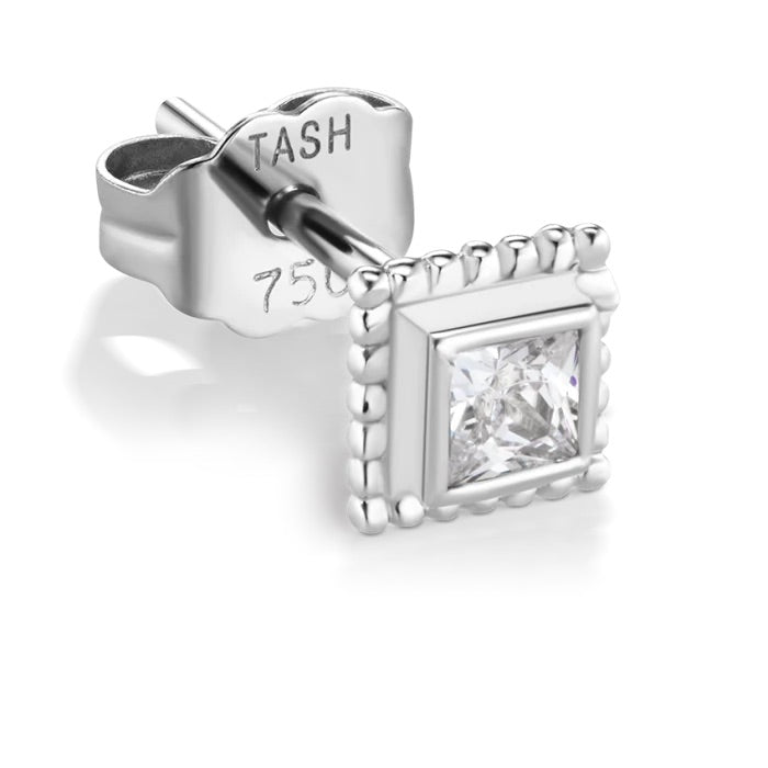 Cubic Zirconia Broken Braid Stud Earring