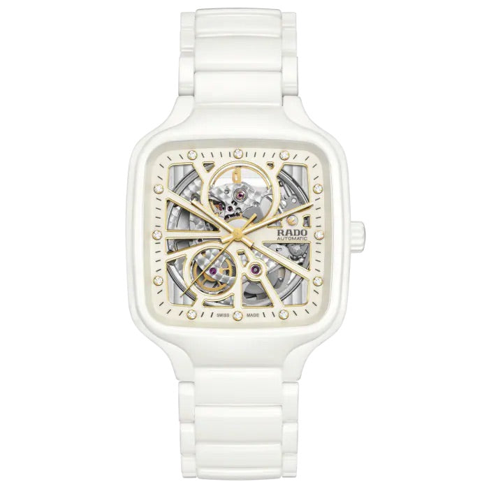 True Square Automatic Open Heart White with Diamonds