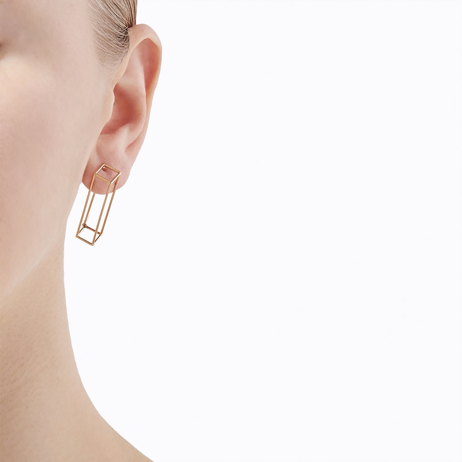 Yellow Gold Rectangle Earring