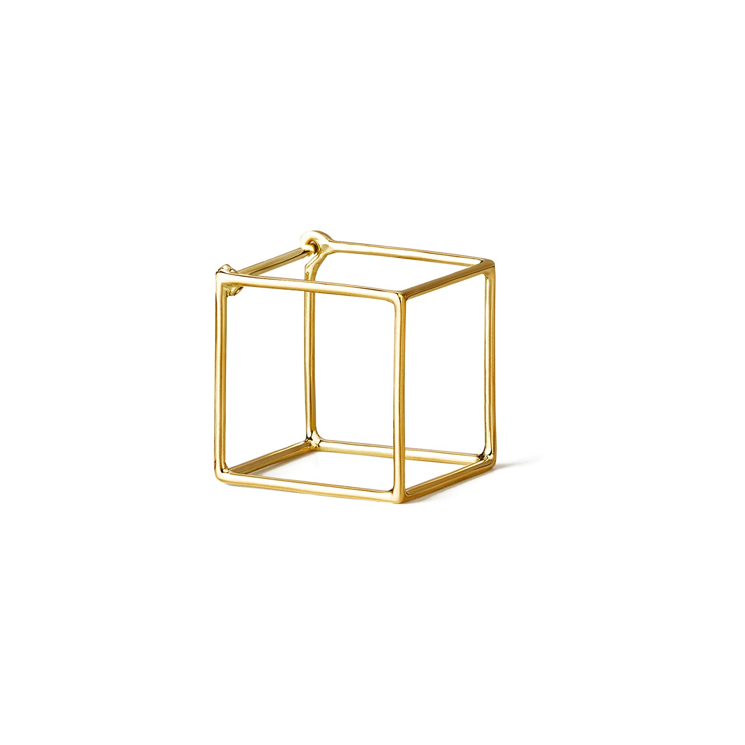 Yellow Gold Square Earring 15mm