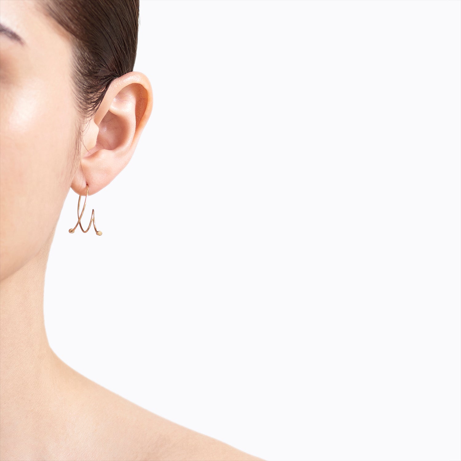 Yellow Gold Twist Curl Earring