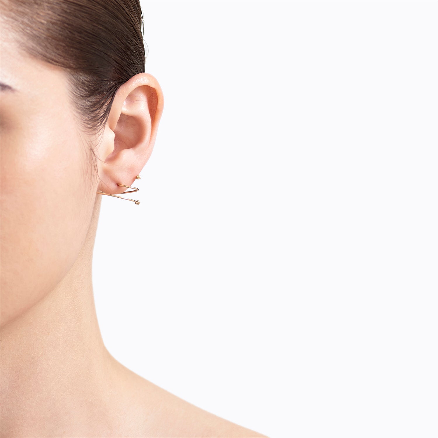 Yellow Gold Twist Curl Earring