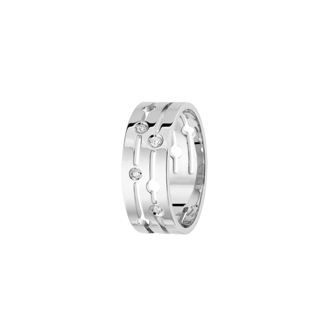 Pulse Dinh Van Medium White Gold and Diamond Ring