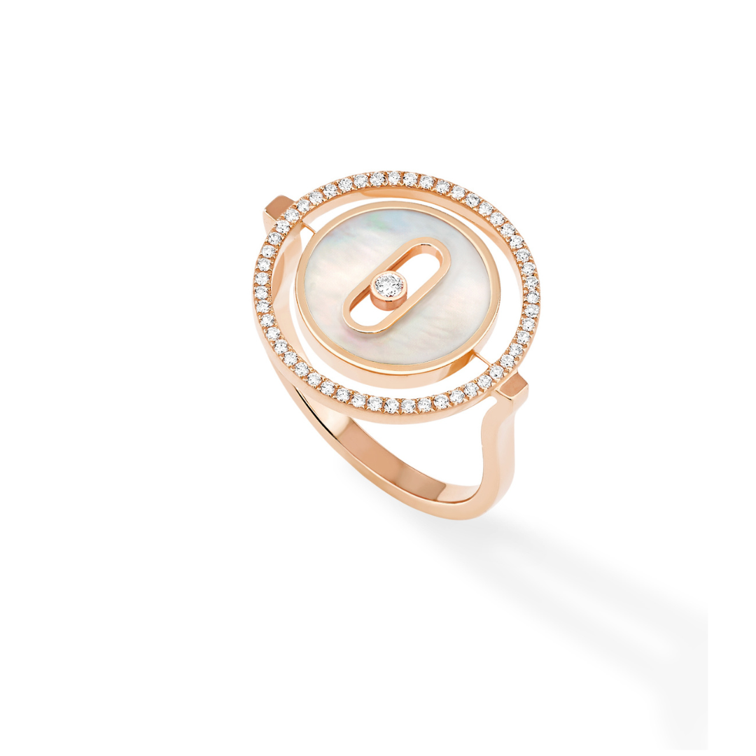 Lucky Move Small White Mop Ring