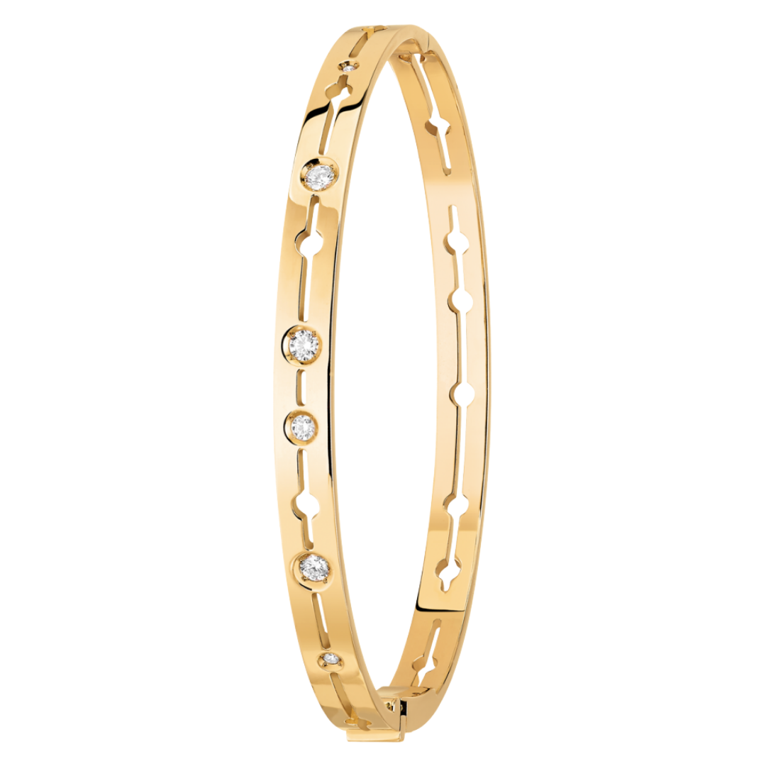 Pulse Dinh Van Yellow Gold and Diamond Bracelet