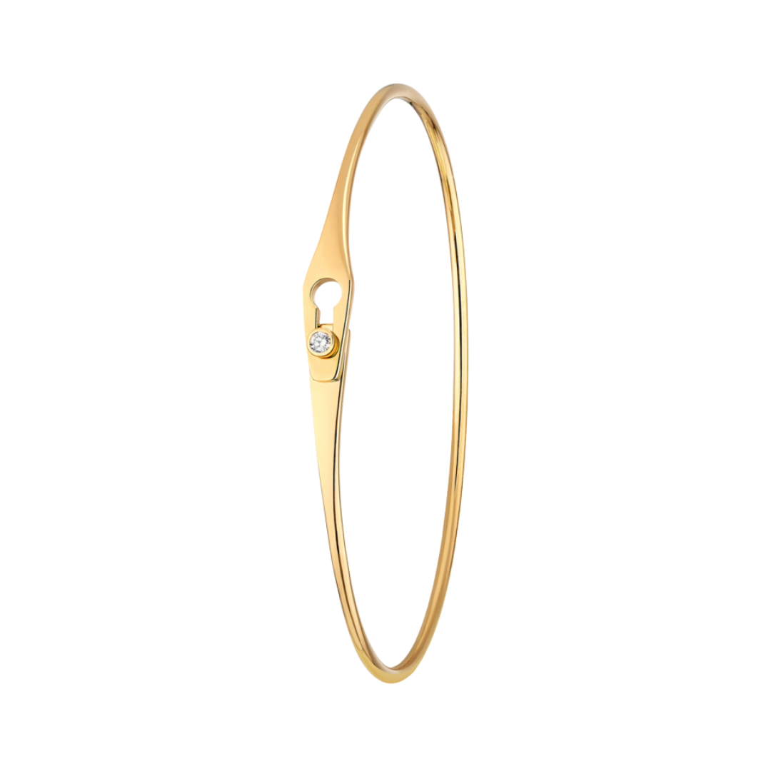 Serrure Jonc Yellow Gold and Diamond Bracelet
