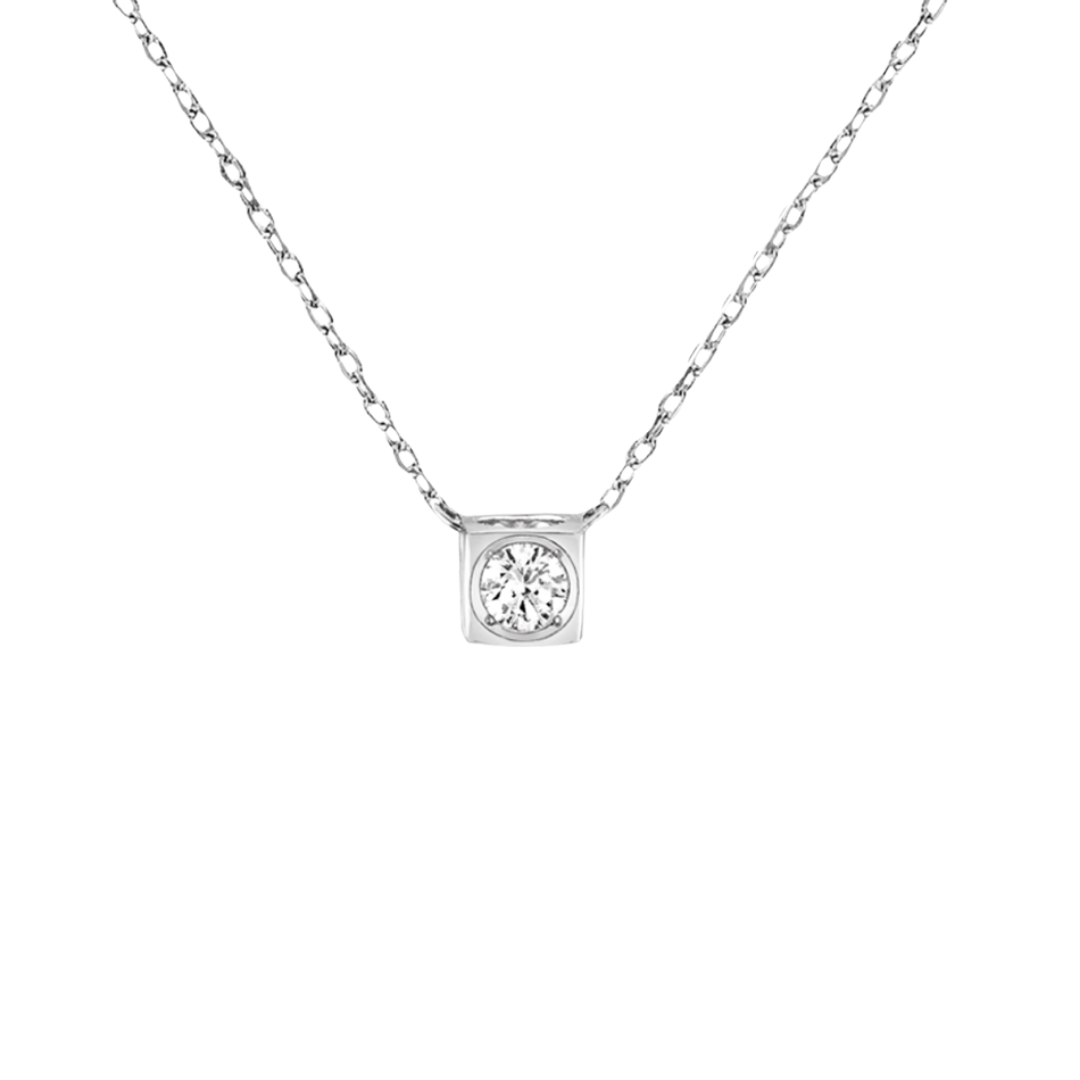 Le Cube diamant Necklace White Gold