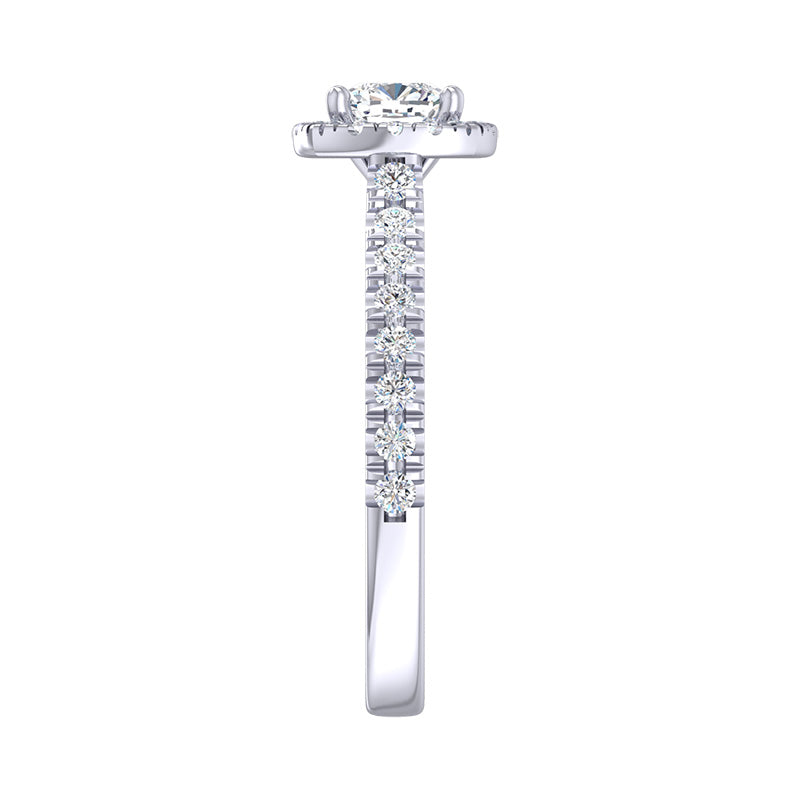 Halo Cushion Cut Diamond Ring