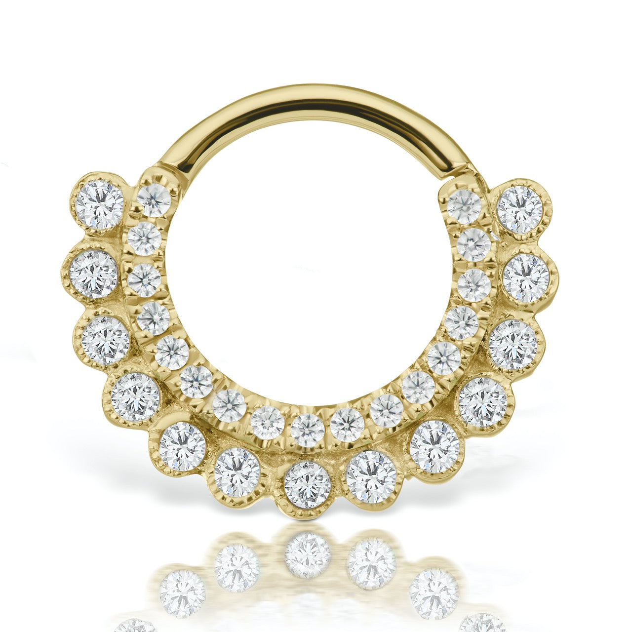 8mm 18K Diamond Apsara Clicker