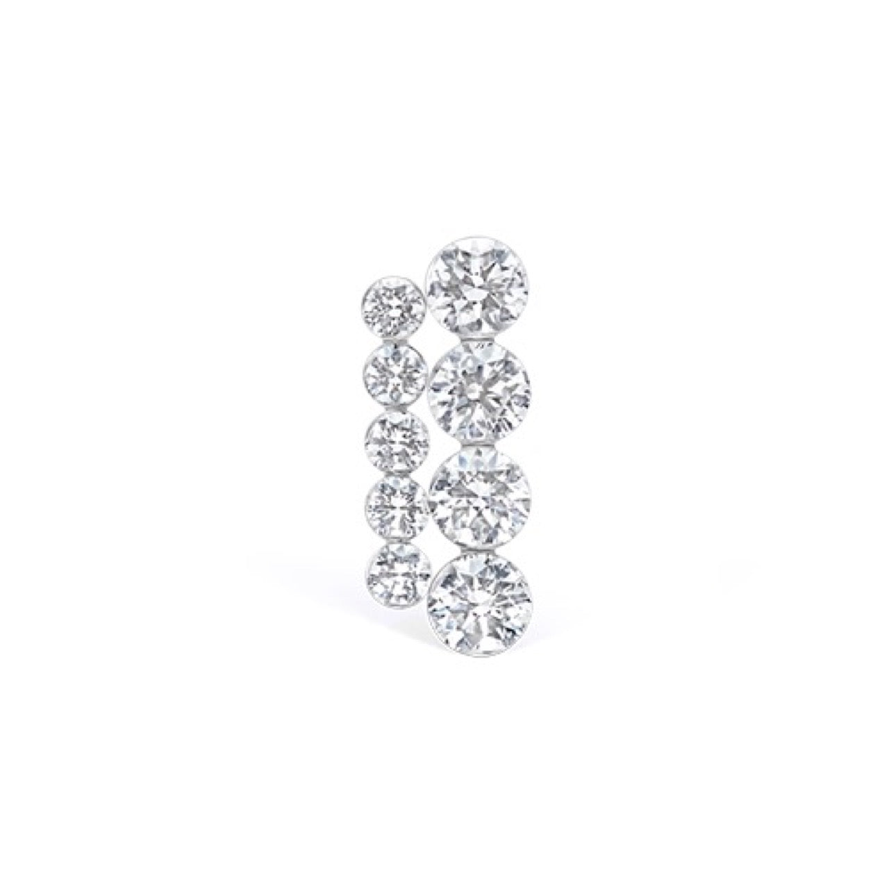 11mm Invisible Set Diamond Apsara Bar Threaded Stud Earring
