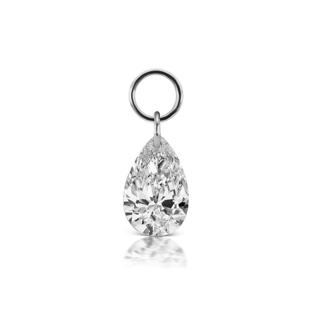 5mm White Gold Pear Diamond Charm