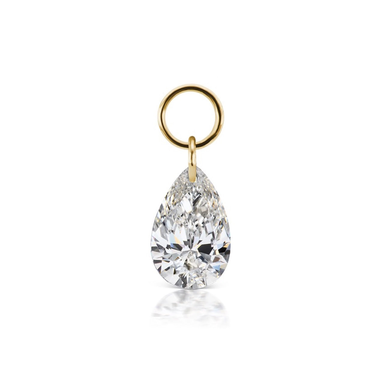 5mm Yellow Gold Pear Diamond Charm