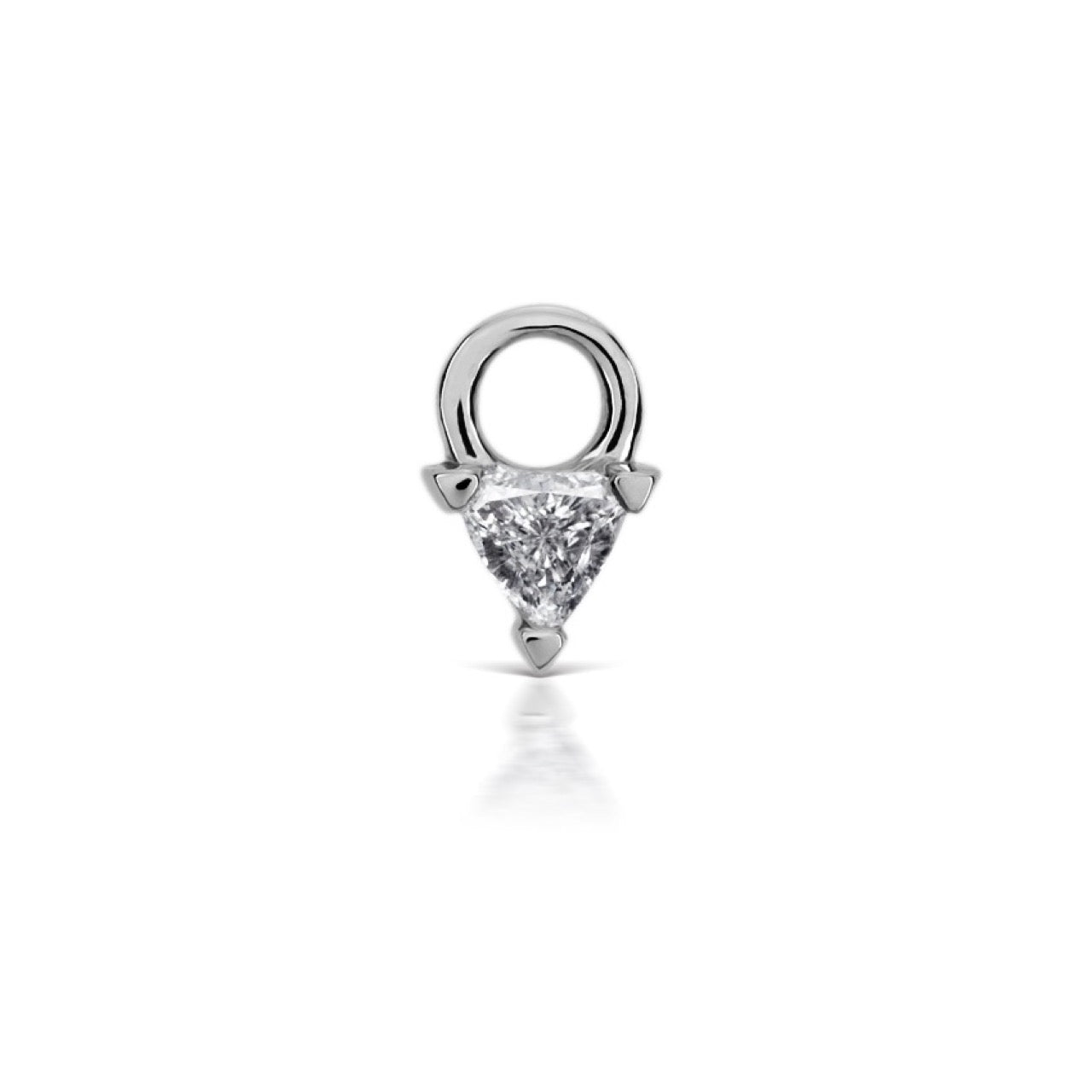 White Gold Diamond Triangle Charm
