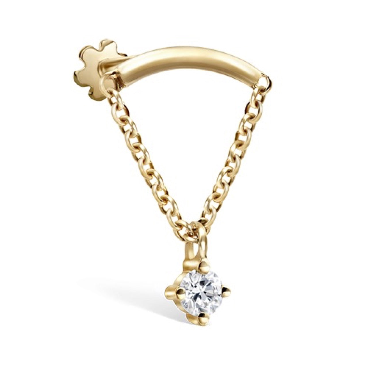 2mm Prong Set Diamond Drape Threaded Stud