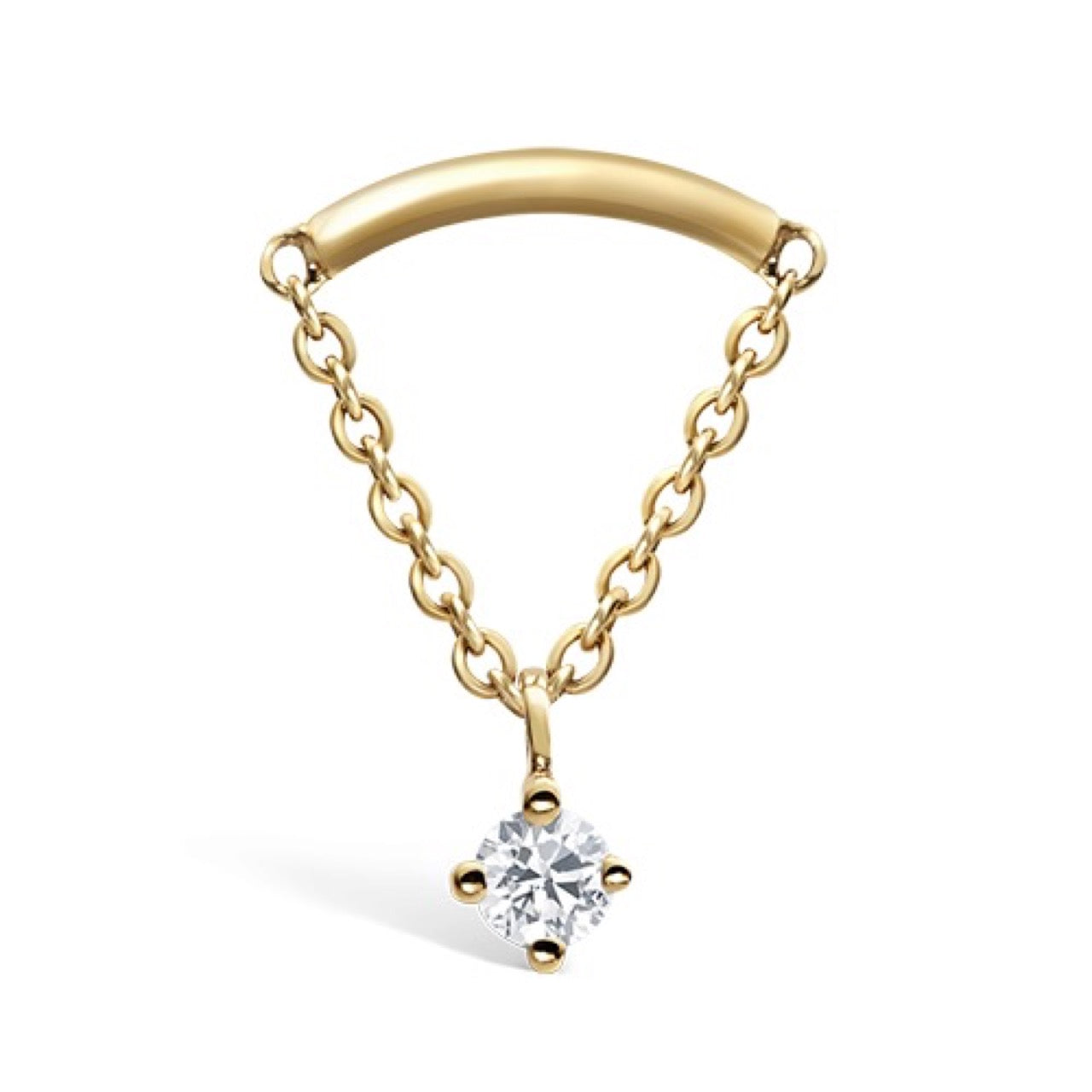 2mm Prong Set Diamond Drape Threaded Stud