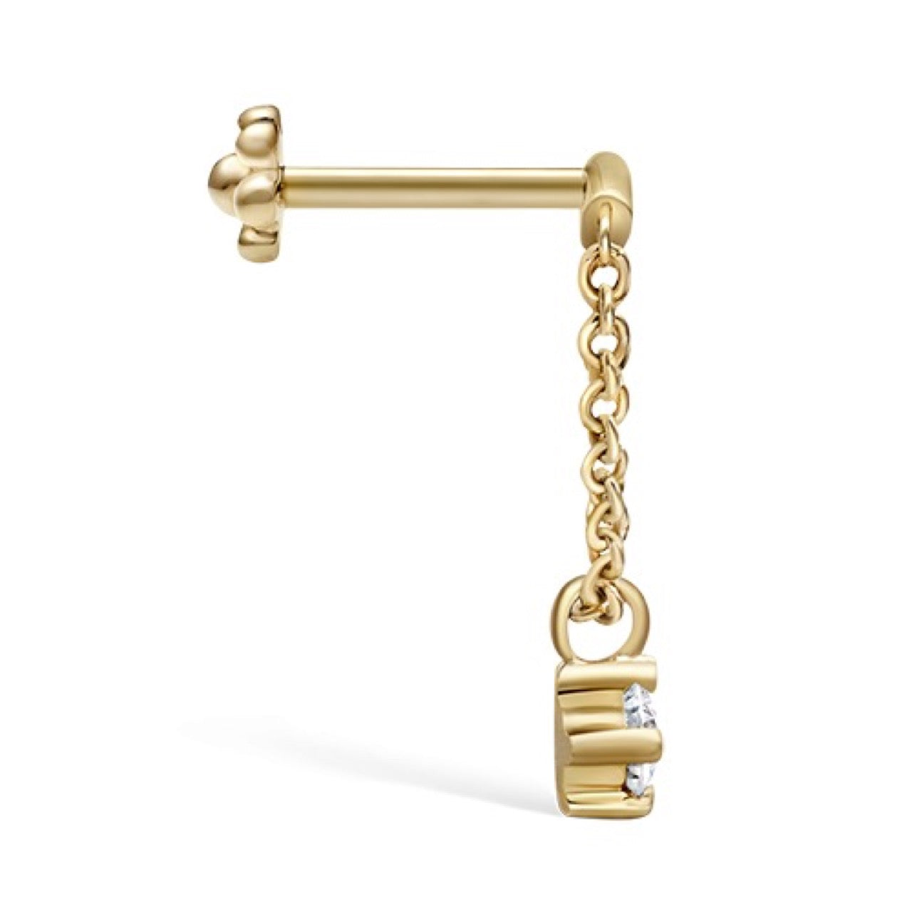 2mm Prong Set Diamond Drape Threaded Stud