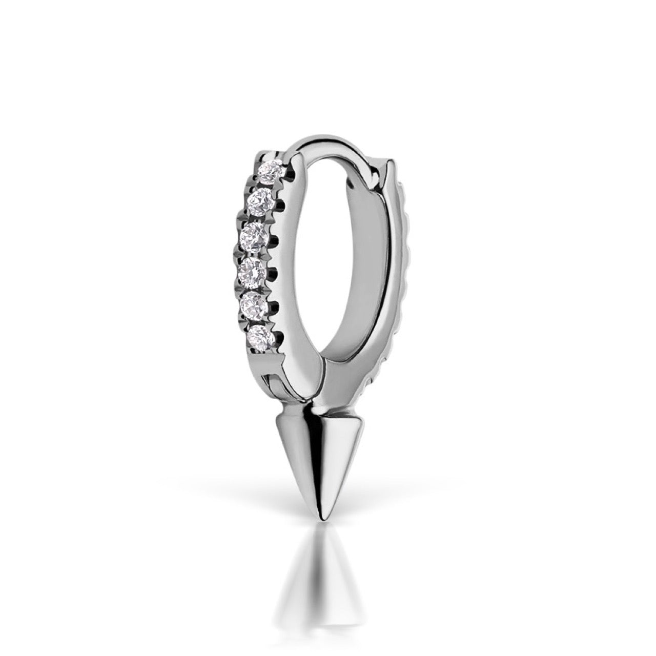 6.5 Single Short Spike Diamond Eternity White Gold Clicker