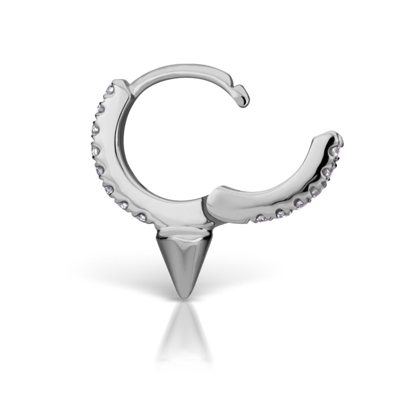 6.5 Single Short Spike Diamond Eternity White Gold Clicker