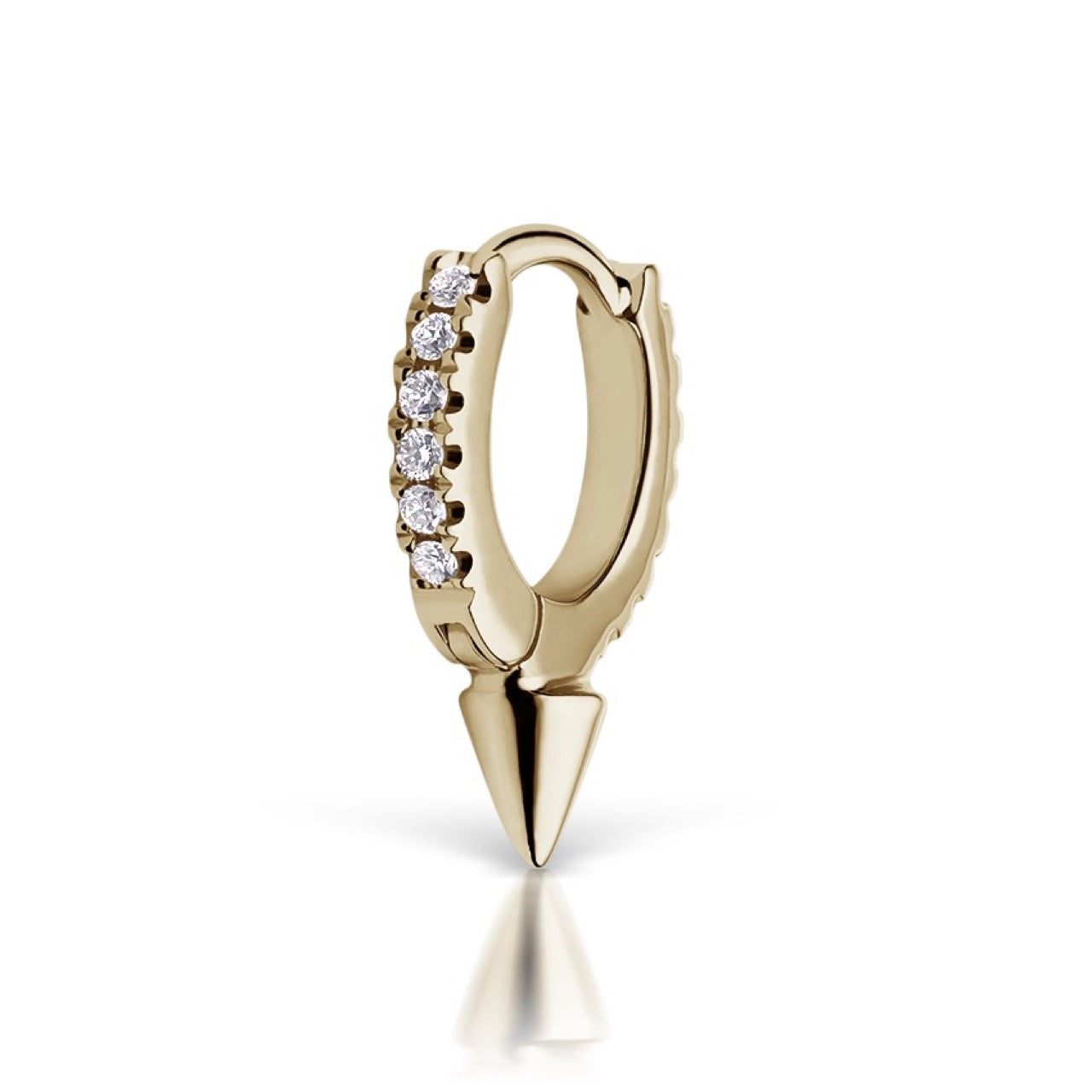 6.5mm Yellow Gold Single Short Spike Diamond Eternity Clicker