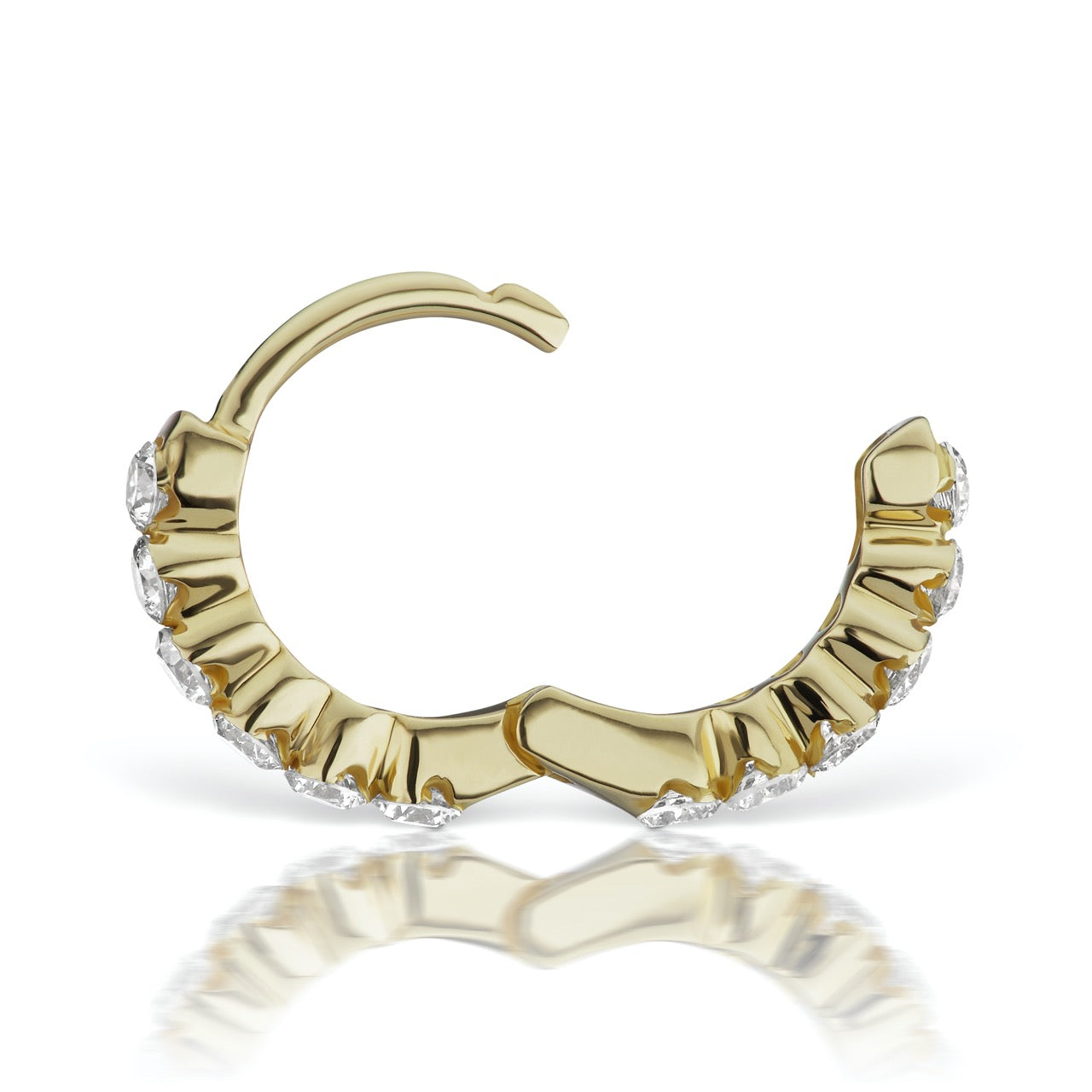 6.5mm Yellow Gold Invisible Set Diamond Eternity Clicker