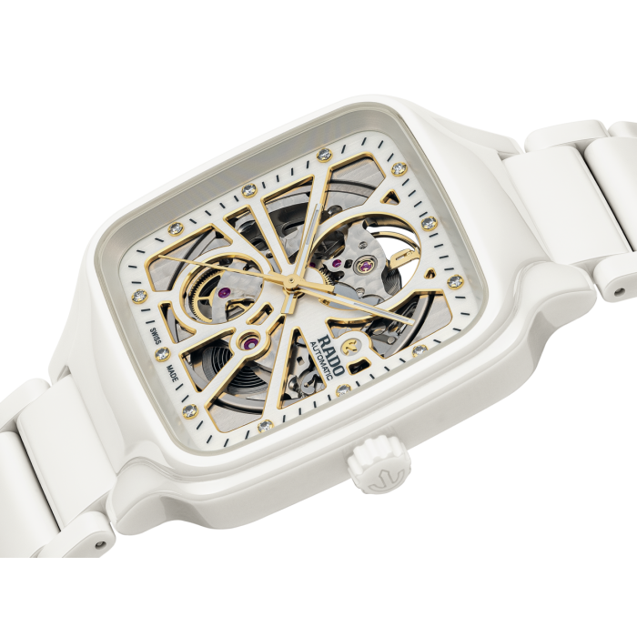 True Square Automatic Open Heart White with Diamonds