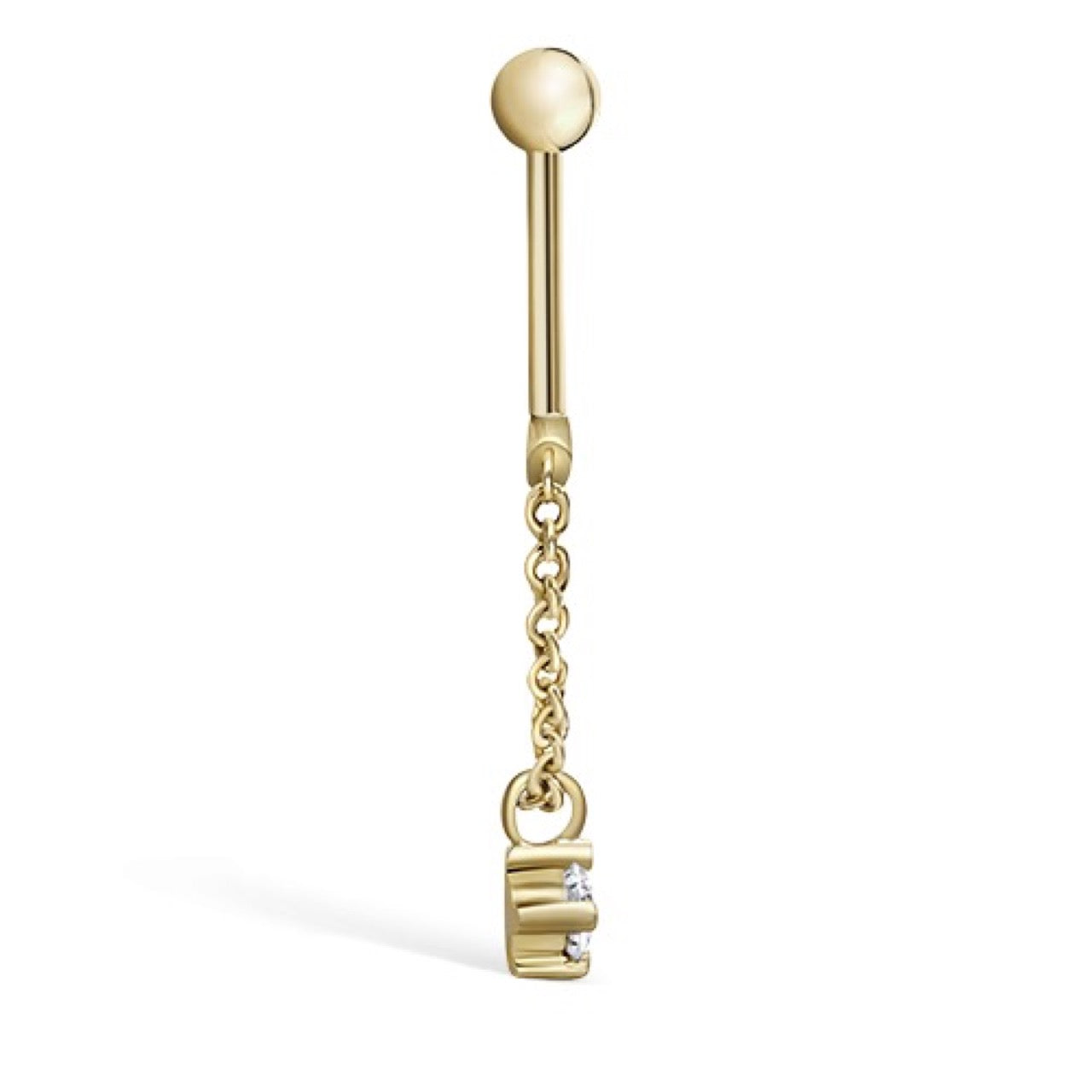 2mm Prong Set Diamond Drape Threaded Stud