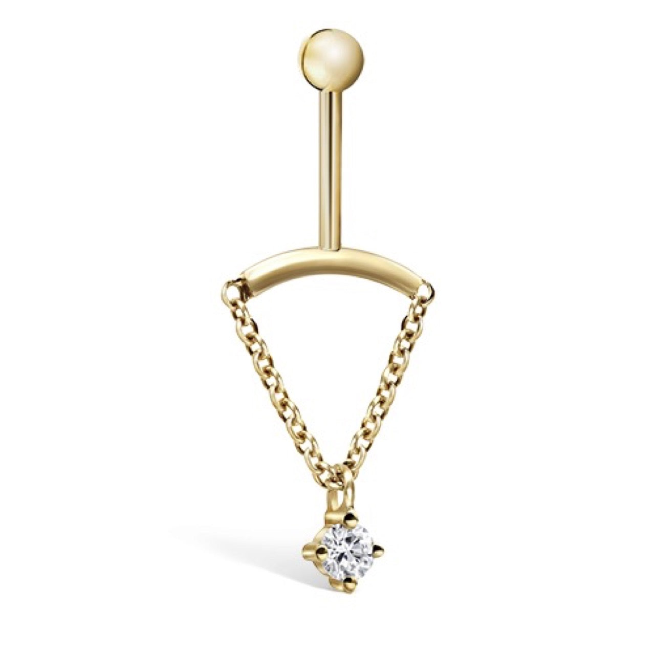 2mm Prong Set Diamond Drape Threaded Stud