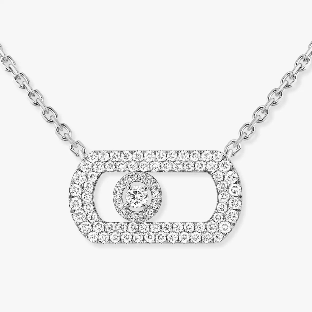 SO MOVE PAVÉ NECKLACE White Gold Diamond Necklace