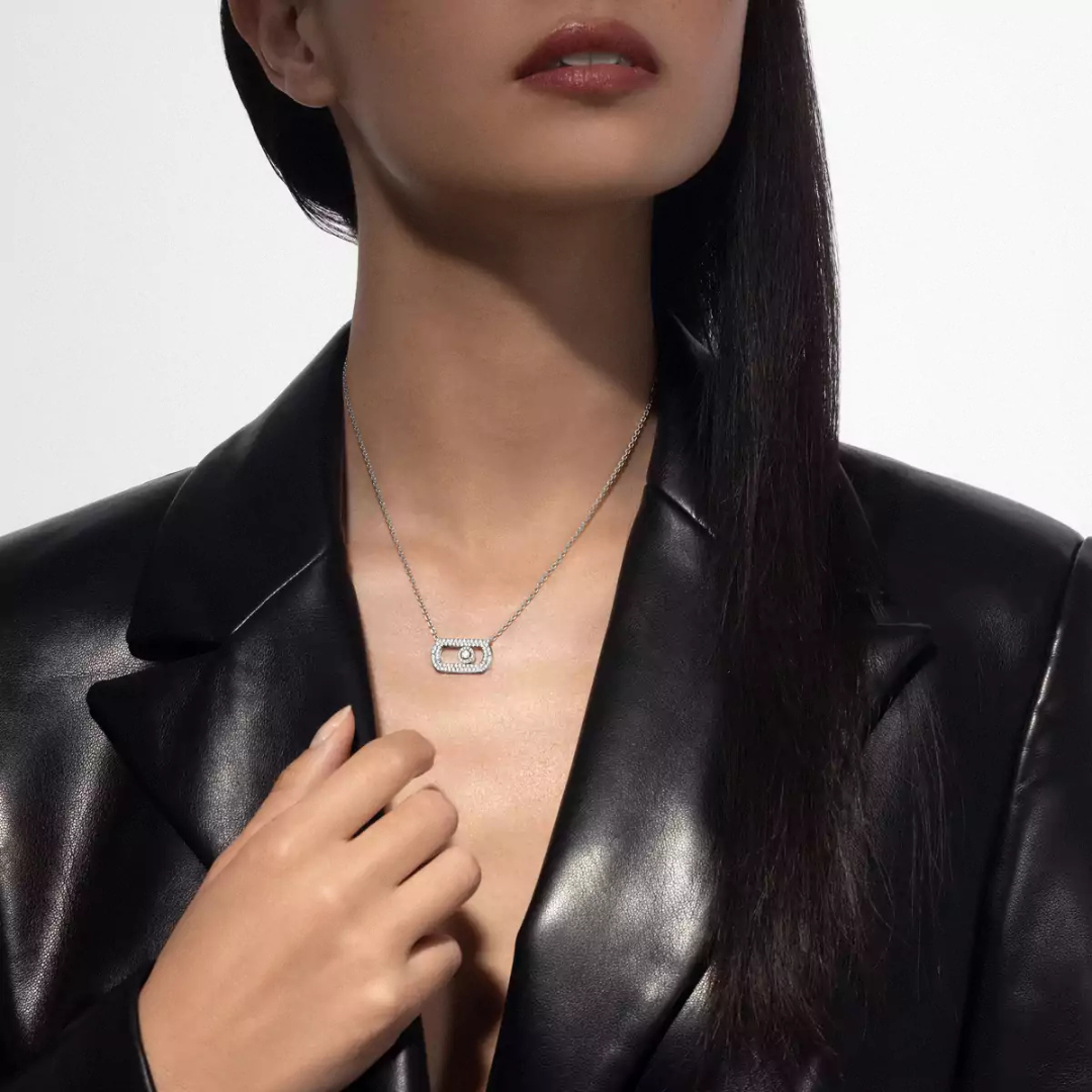 SO MOVE PAVÉ NECKLACE White Gold Diamond Necklace