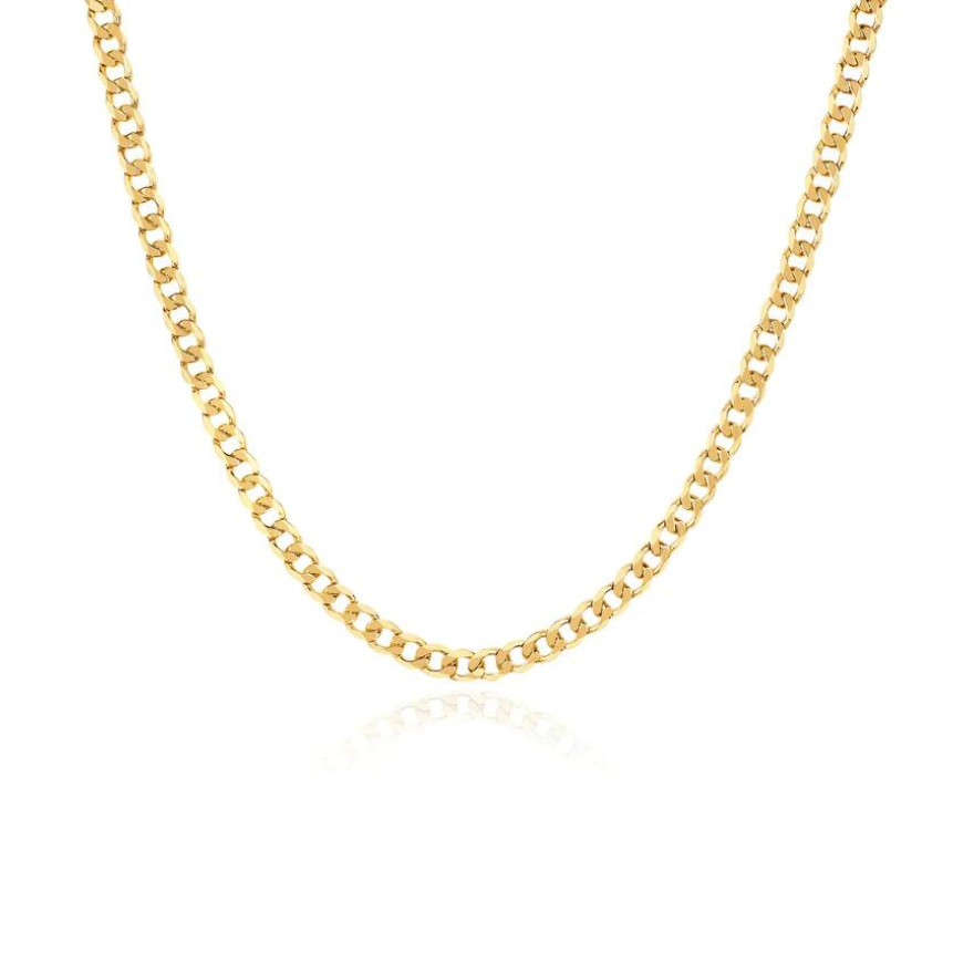 14K Yellow Gold Curb Chain Necklace Small