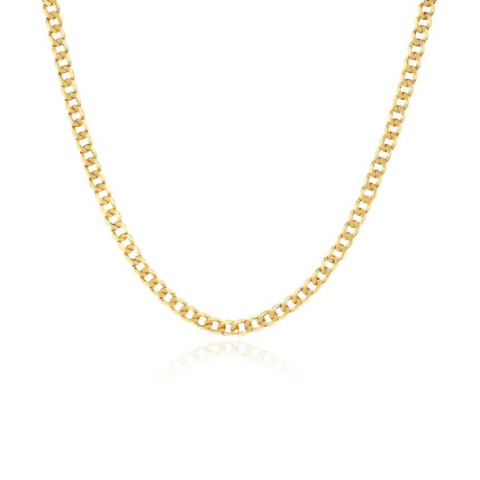 14K Yellow Gold Curb Chain Necklace Small