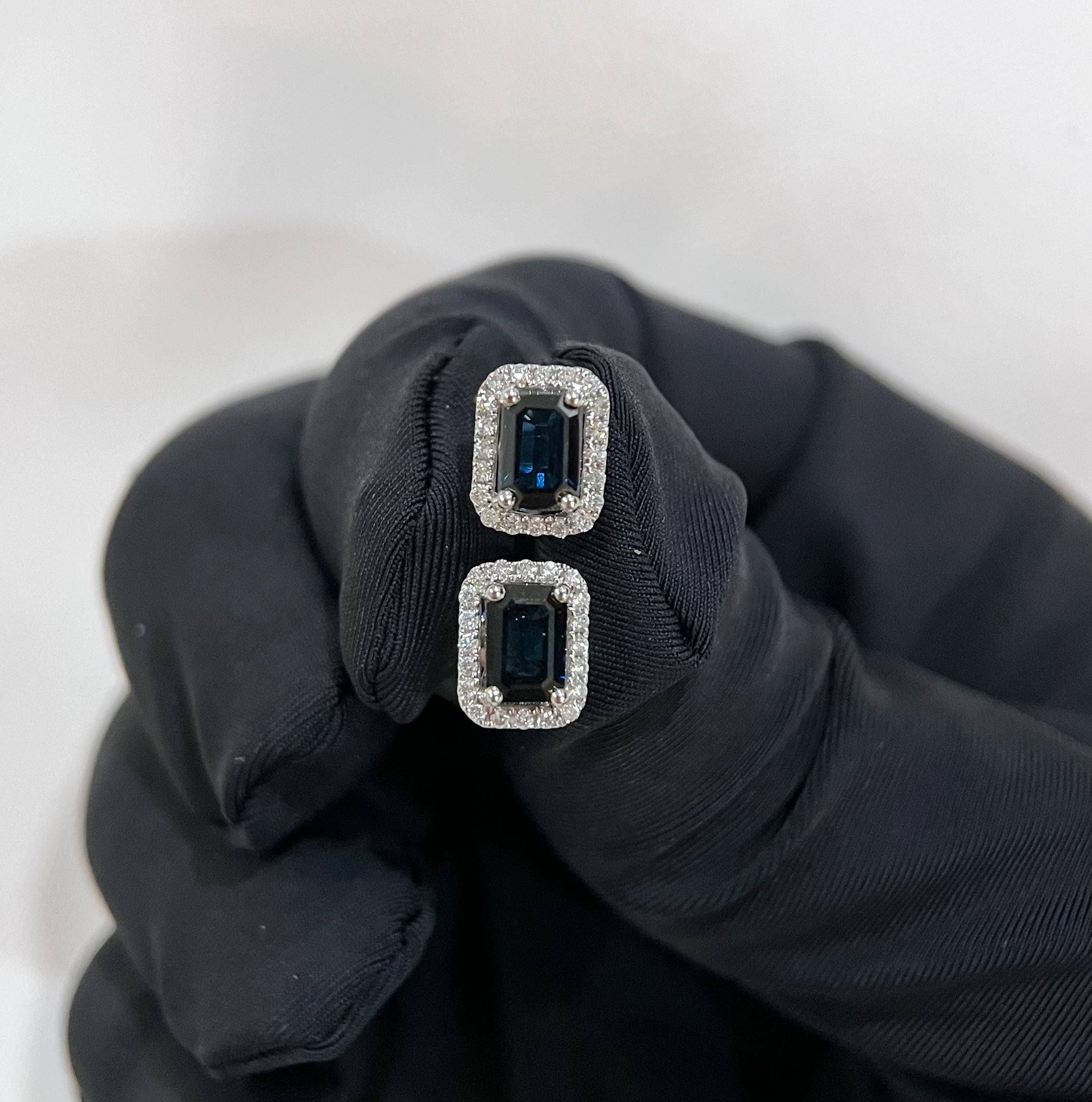 Blue Sapphire Stud Earrings