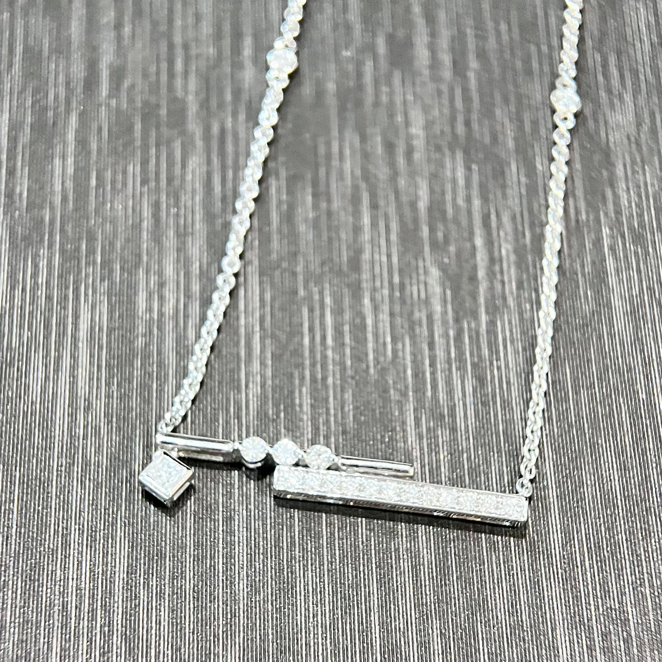 Diamond Bar Dangle Necklace