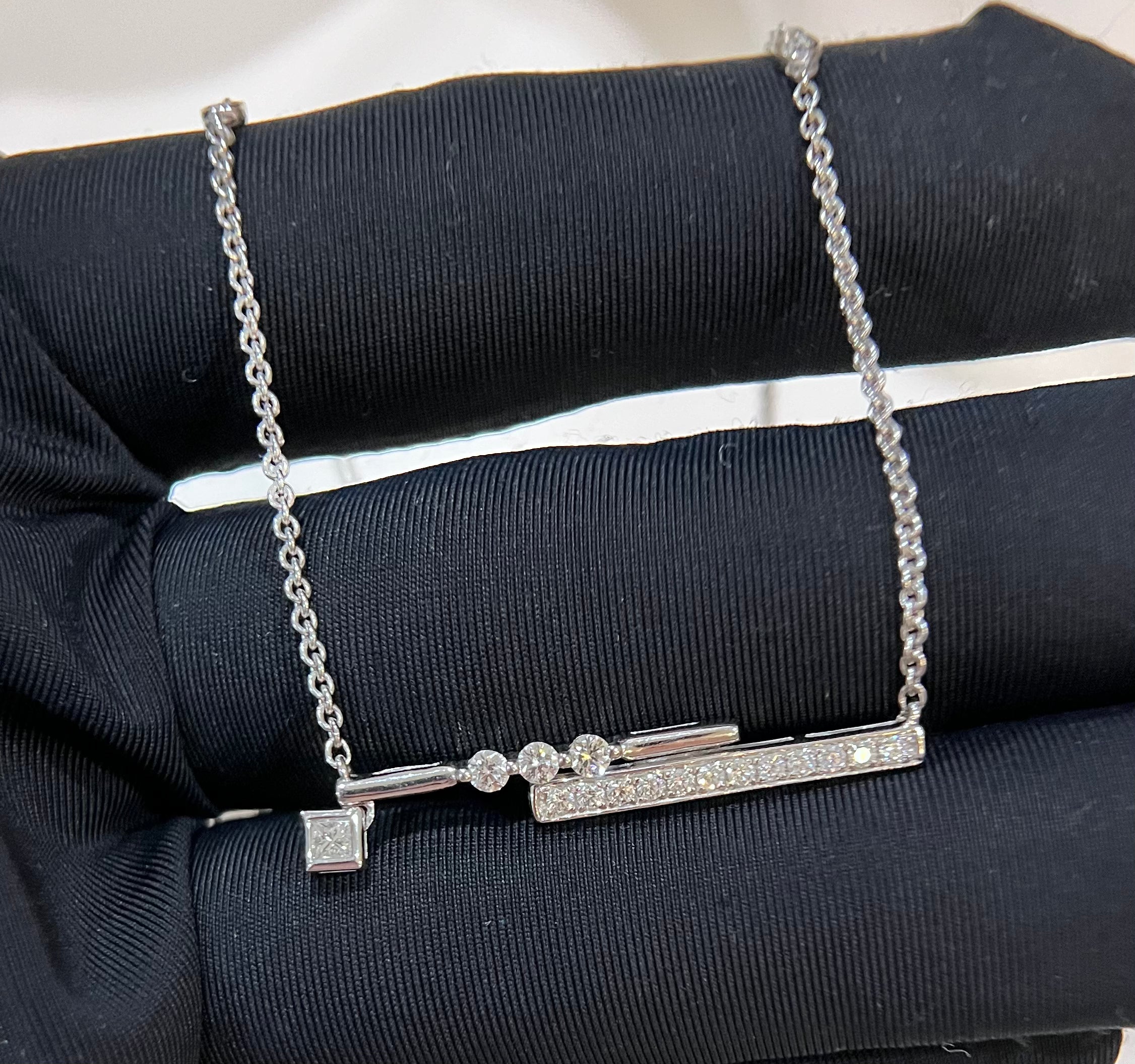 Diamond Bar Dangle Necklace