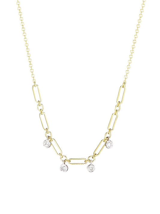 Diamond Bezel Drop Necklace
