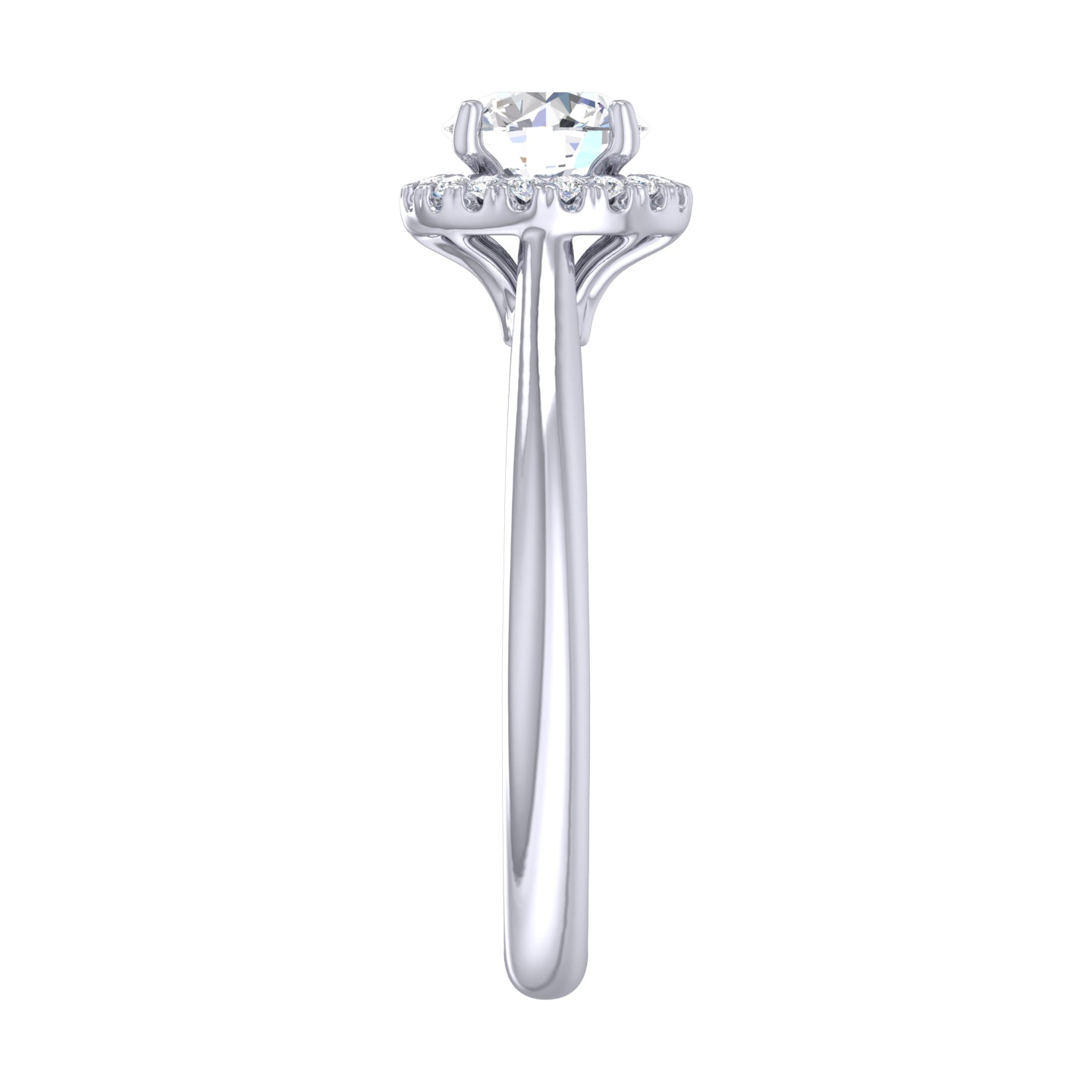 Semi Mount Halo Round Cut Diamond Engagement Ring