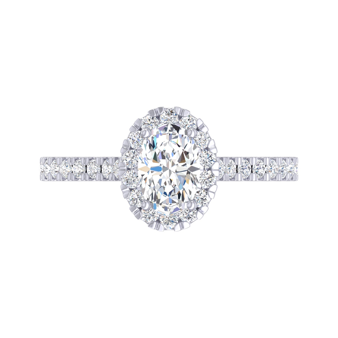Semi Mount Oval Cut Diamond Engagement Ring