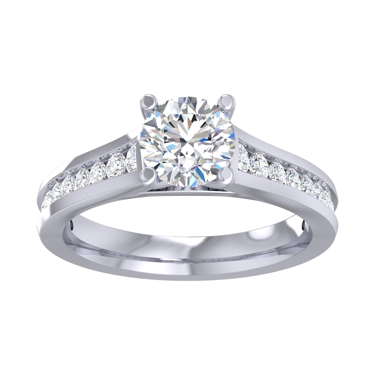 Semi Mount Round Brilliant Cut Diamond Engagement Ring