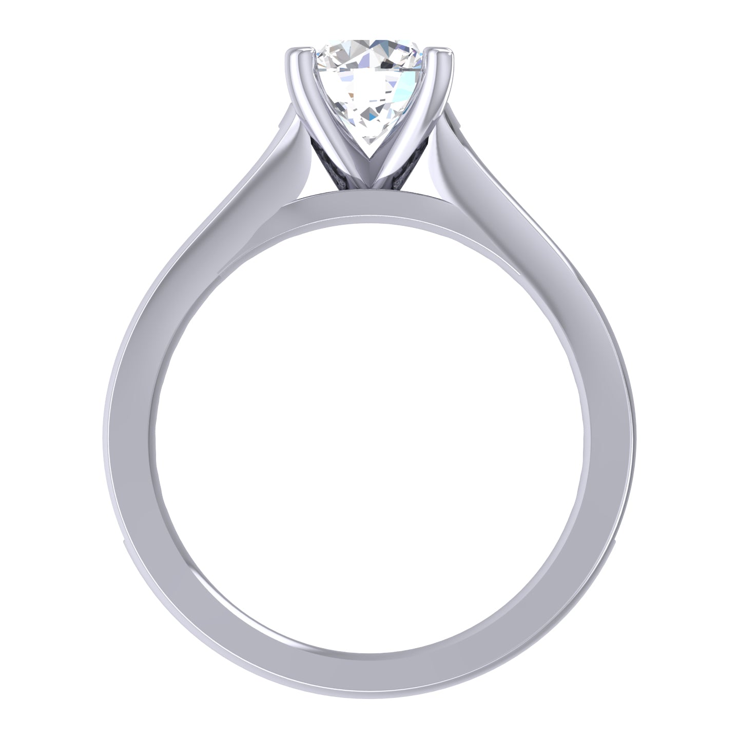 Semi Mount Round Brilliant Cut Diamond Engagement Ring