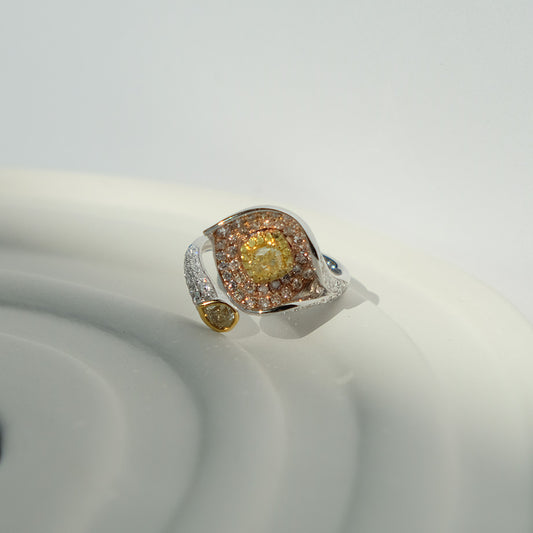 White Gold & Diamond Lily Ring