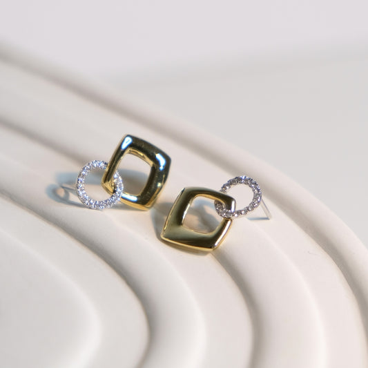 Two Tones Diamond Earrings